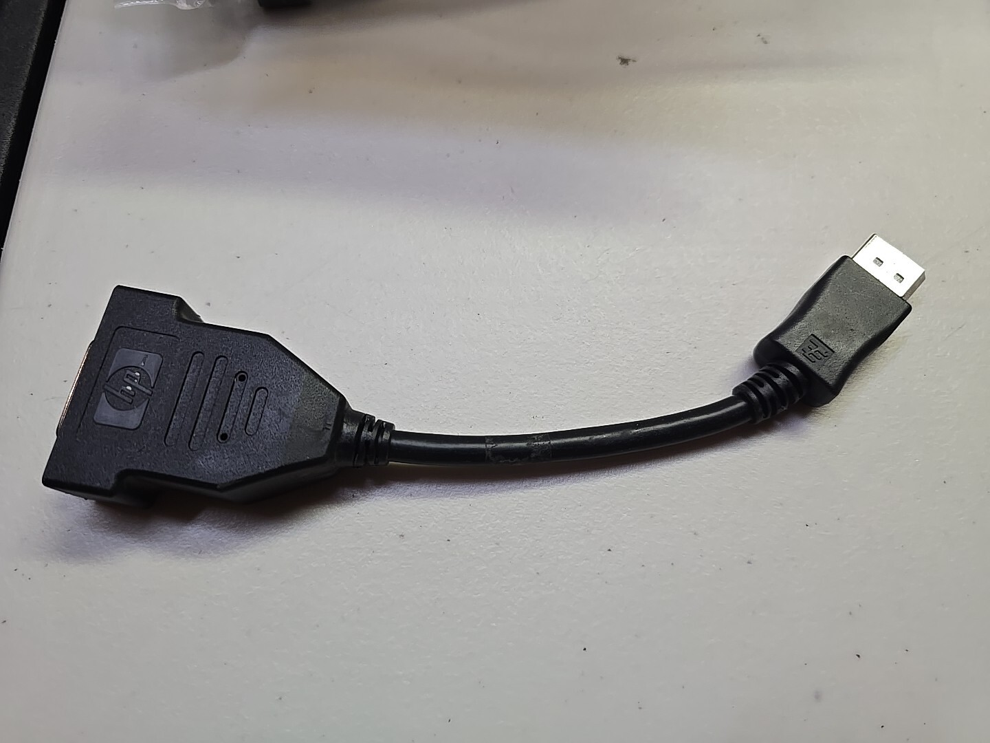 Genuine HP DisplayPort to DVI Adapter, Black, New, Foxconn 481409-002