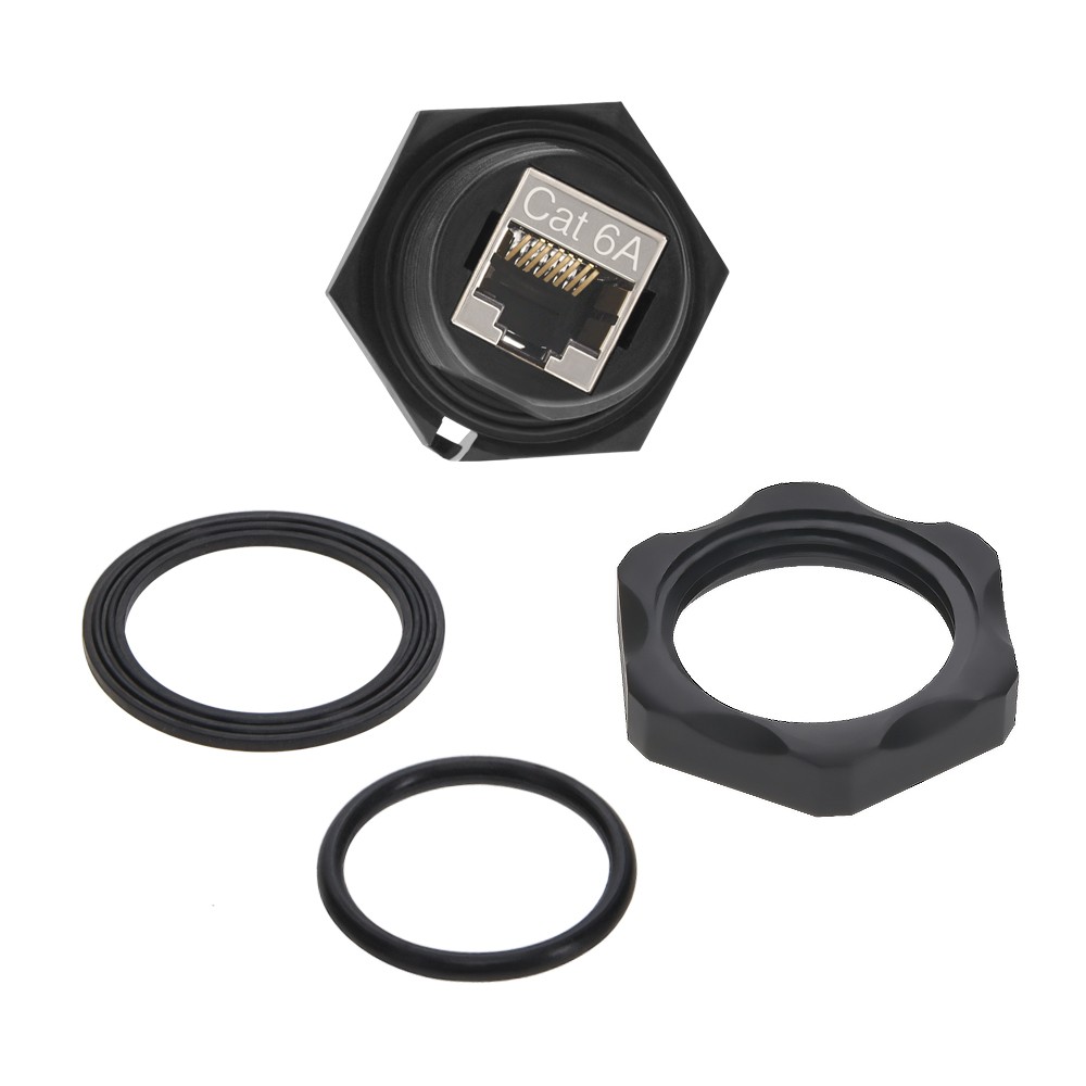 10 Pack of CAT6A RJ45 Shielded Industrial Panelmount Bulkhead Coupler