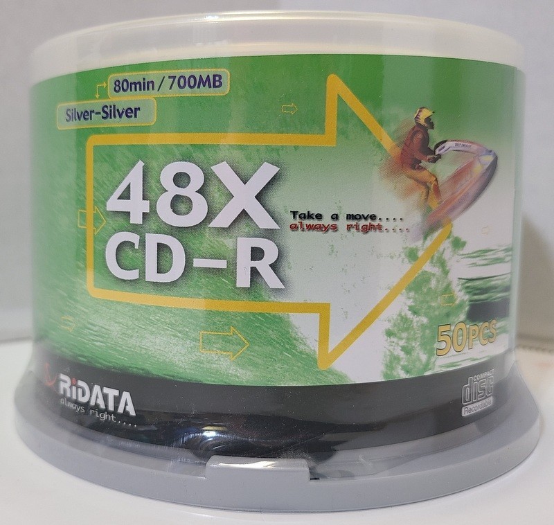 RiDATA 50 Pack CD-R 48X 700MB 80Min Blank Media Spindle - Sealed