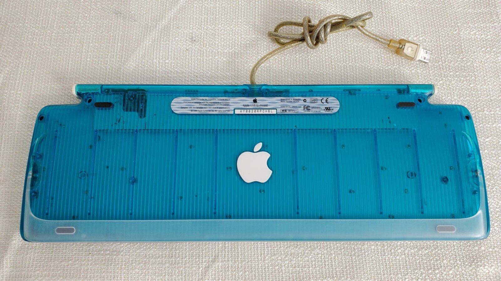 Vintage Apple USB Keyboard Bondi Blue Teal iMac iBook Power Mac G3 G4 G5 M2452