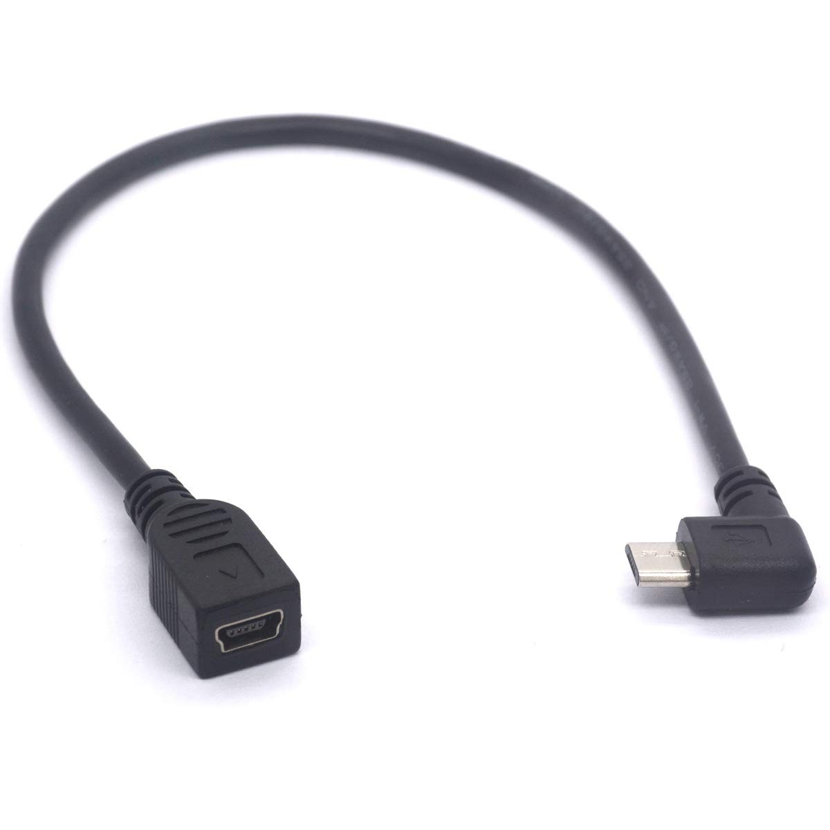 90 Degree Micro USB Male To Mini USB Female Cable Left Angle Adapter MP3