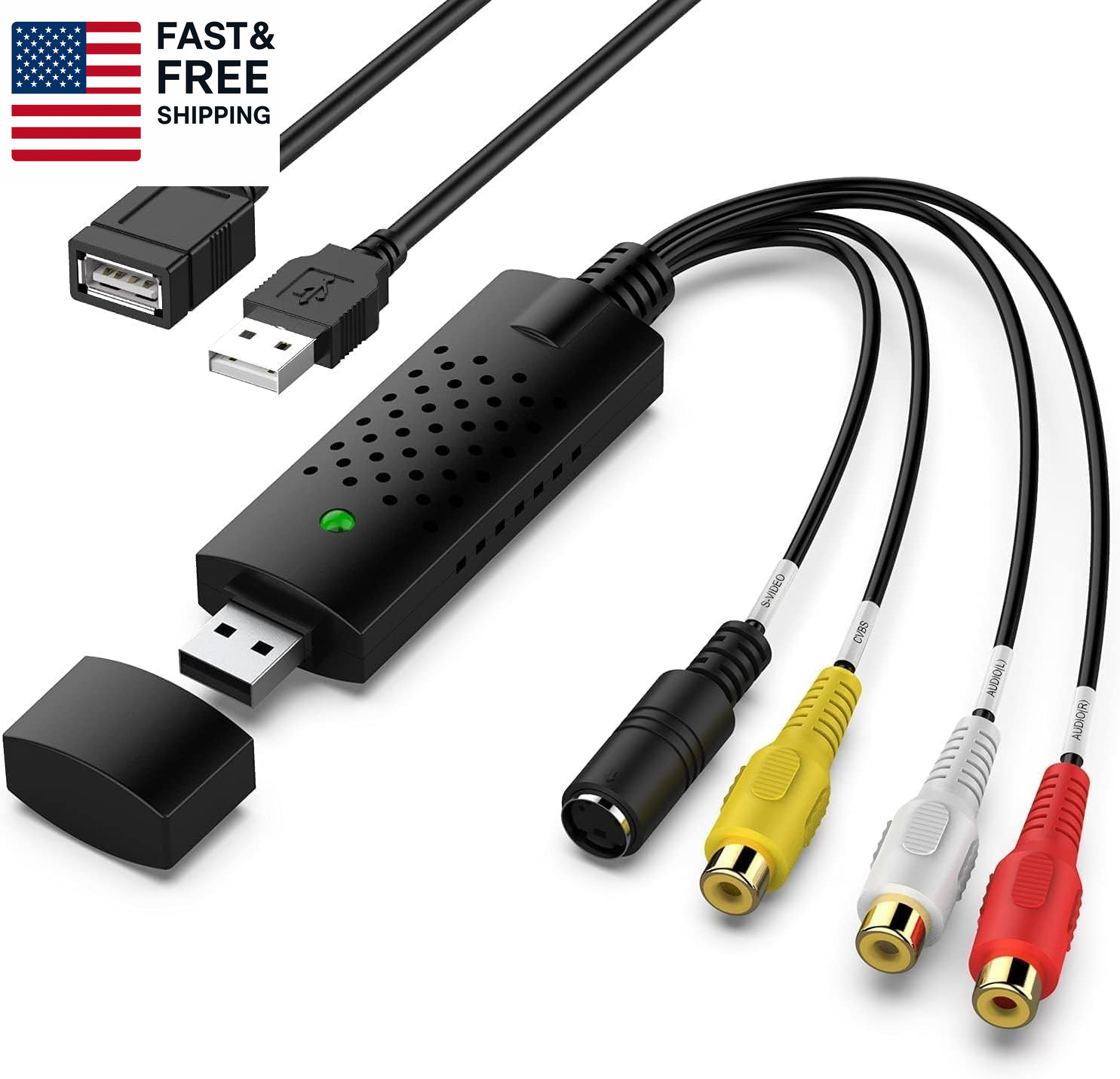 Capture Card, USB Video Capture Card Device, Audio Video Converter Grabber for R