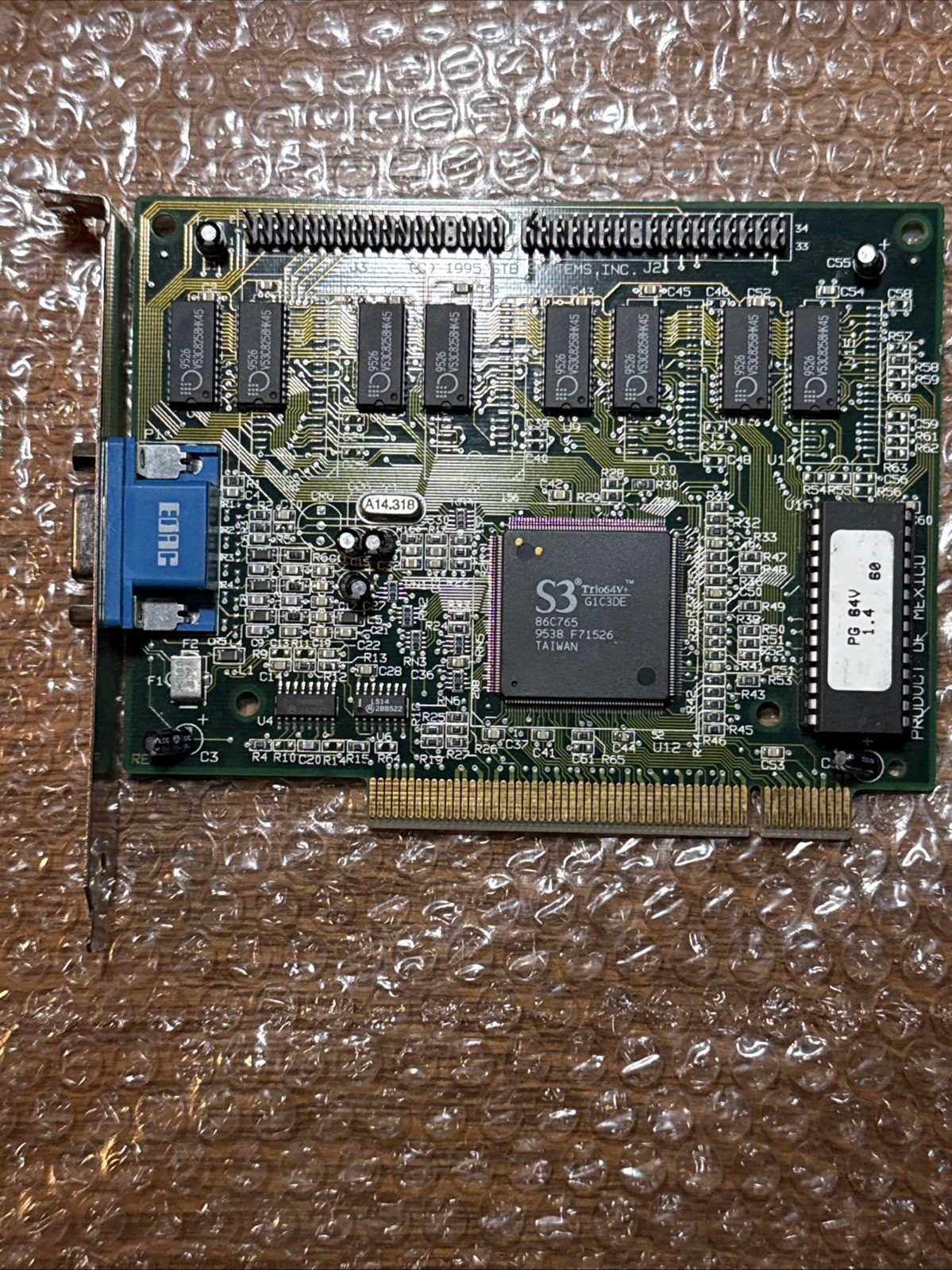 STB PowerGraph 64 S3 Trio64V+ 1.3 2MB PCI VGA Video Card 1X0-0362-009 Vintage