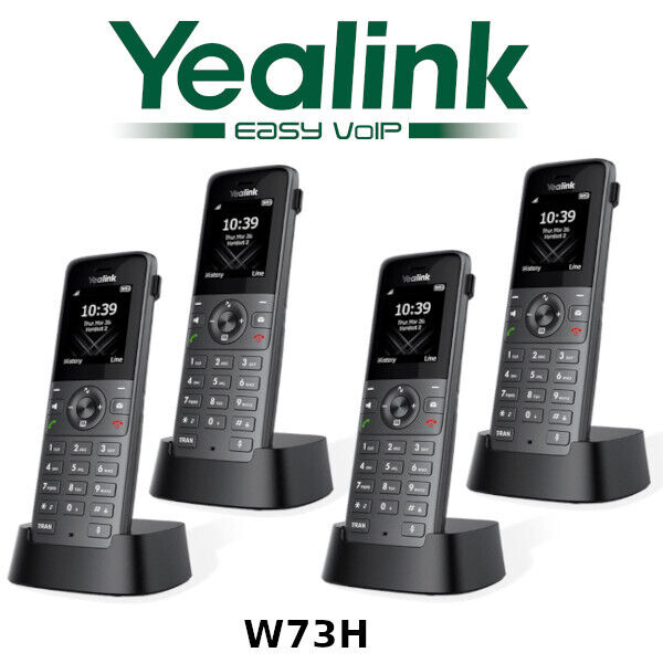 4 Yealink W73H IP DECT Addtl Cordless Expansion Handset for W60B W70B W80B W90B 