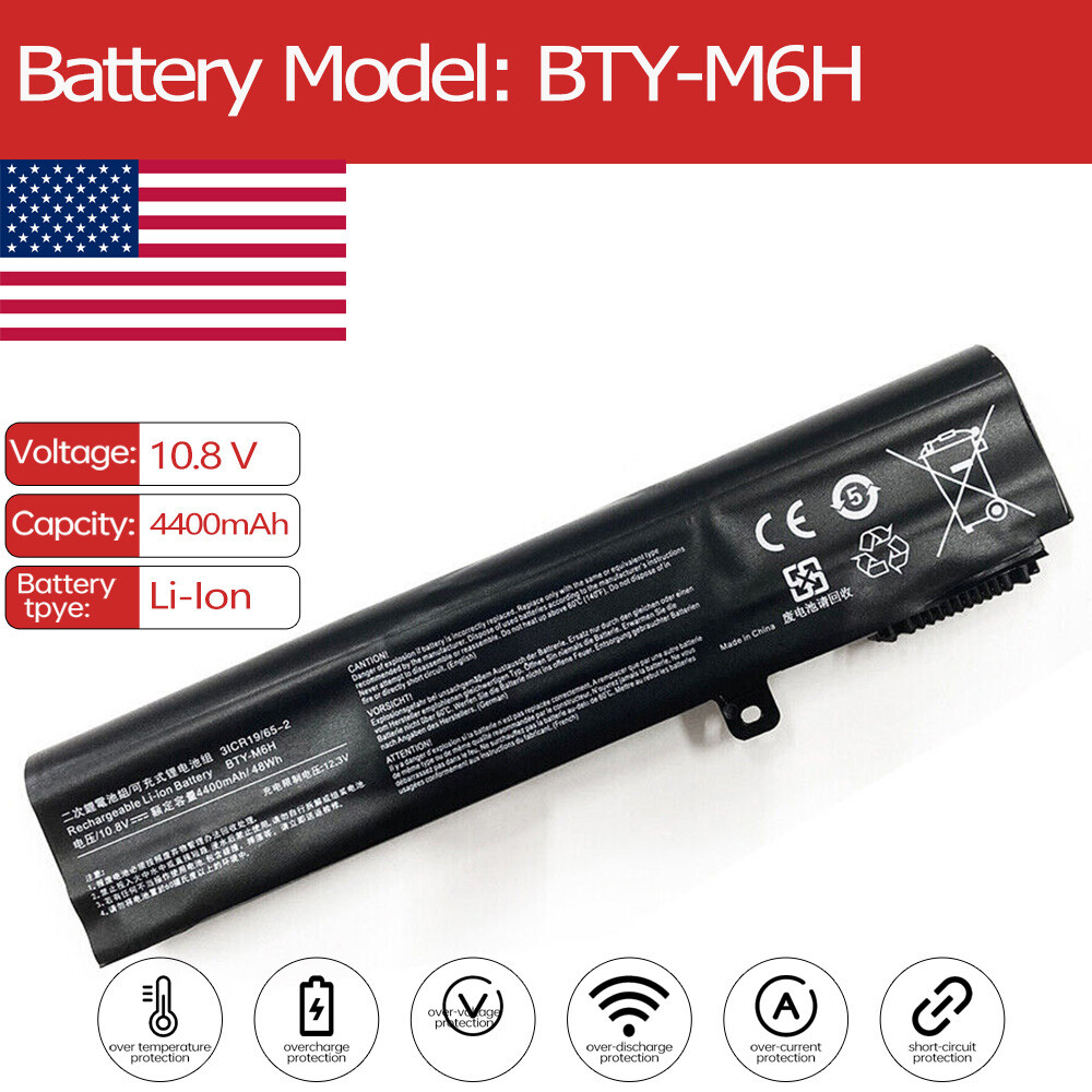 BTY-M6H Battery for MSI GE62 6QD BTY M6H GL62M 7RD-224CN GE62 6QC-489XCN 7RE-623