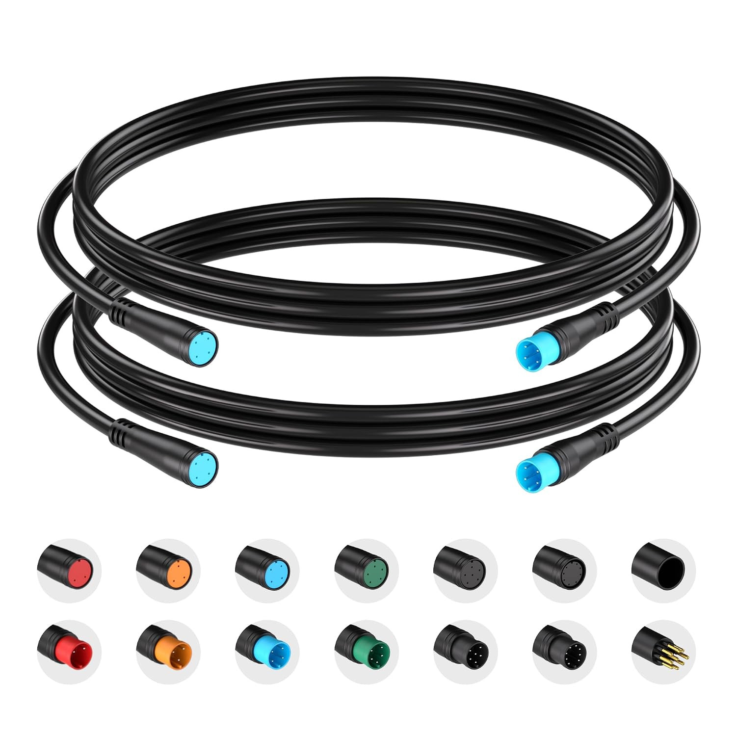 Extension Cable 2Pin/3Pin/4Pin/5Pin/6Pin/8Pin/9Pin Waterproof Plug Works for Ele