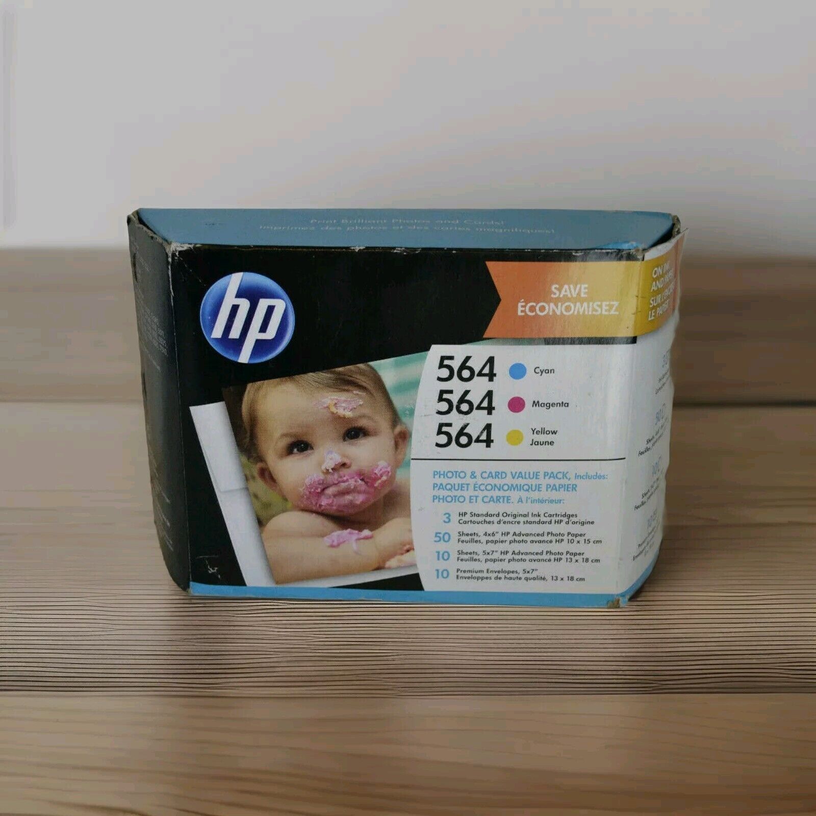 HP 564 Color Ink Bundle with 4x6 and 5x7 Paper and Envelopes - Expired 2019