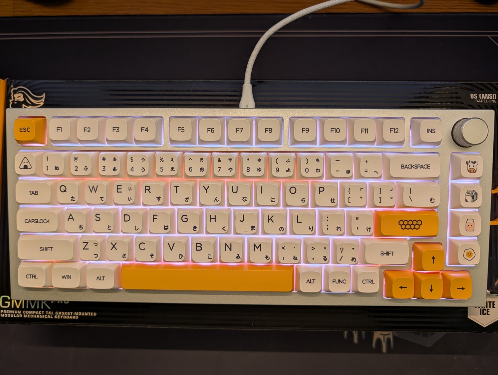 Glorious GMMK Pro 75 White w/ Keycaps, Durock V2, Flex Kit Bundle - READ DESC