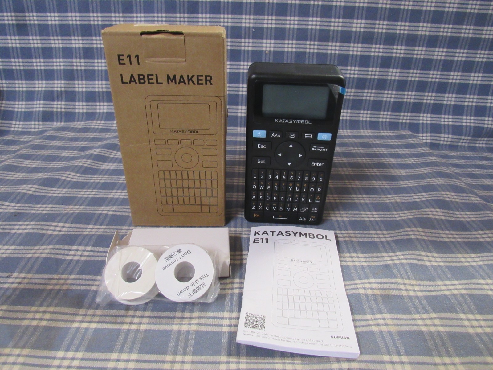 SUPVAN E11 Bluetooth Label Maker with 4 Tapes Smart App Printing .