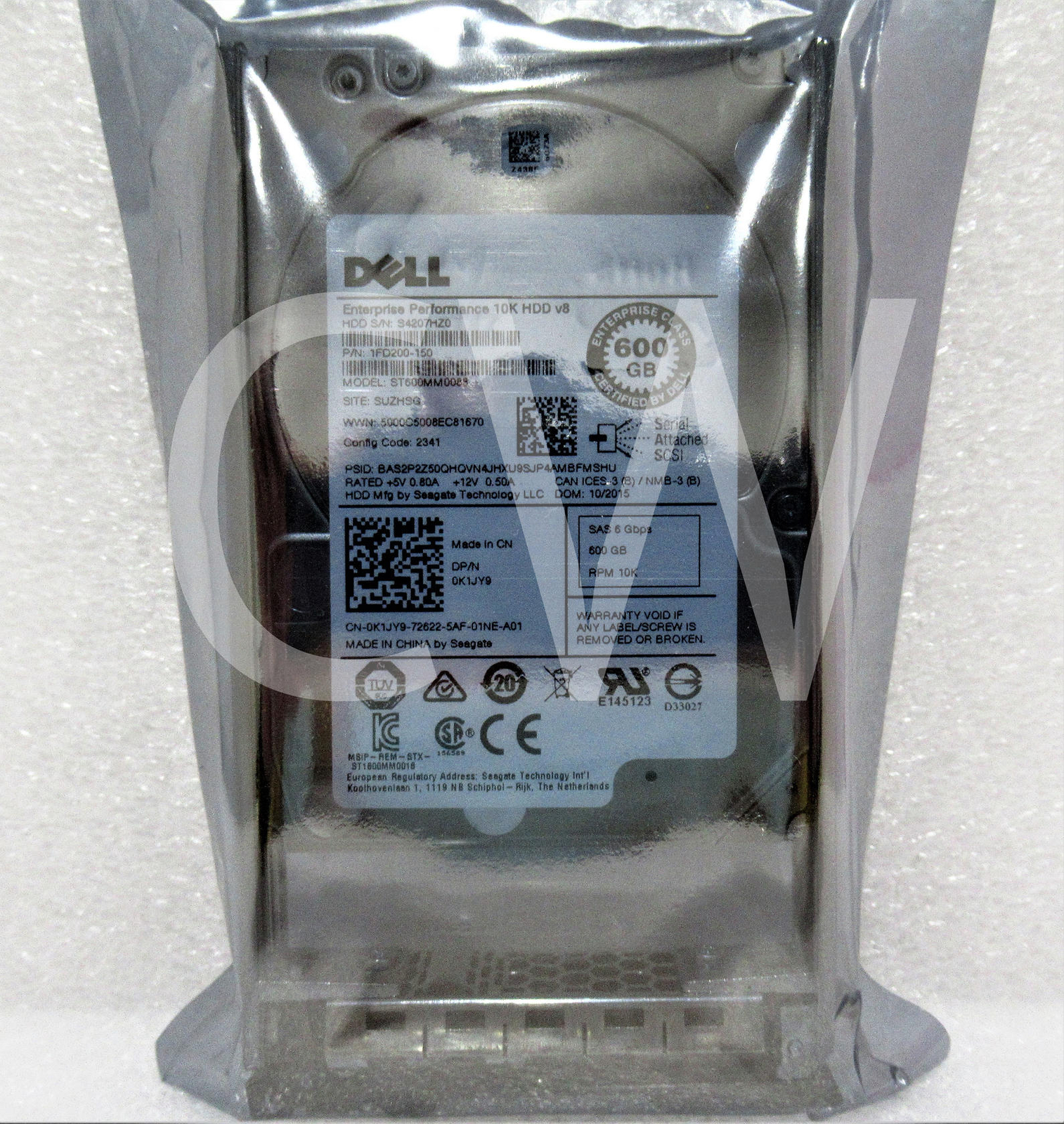 K1JY9 0K1JY9 Dell Enterprise 600GB 10K RPM 6Gbps 2.5" SAS HDD Hard Drive