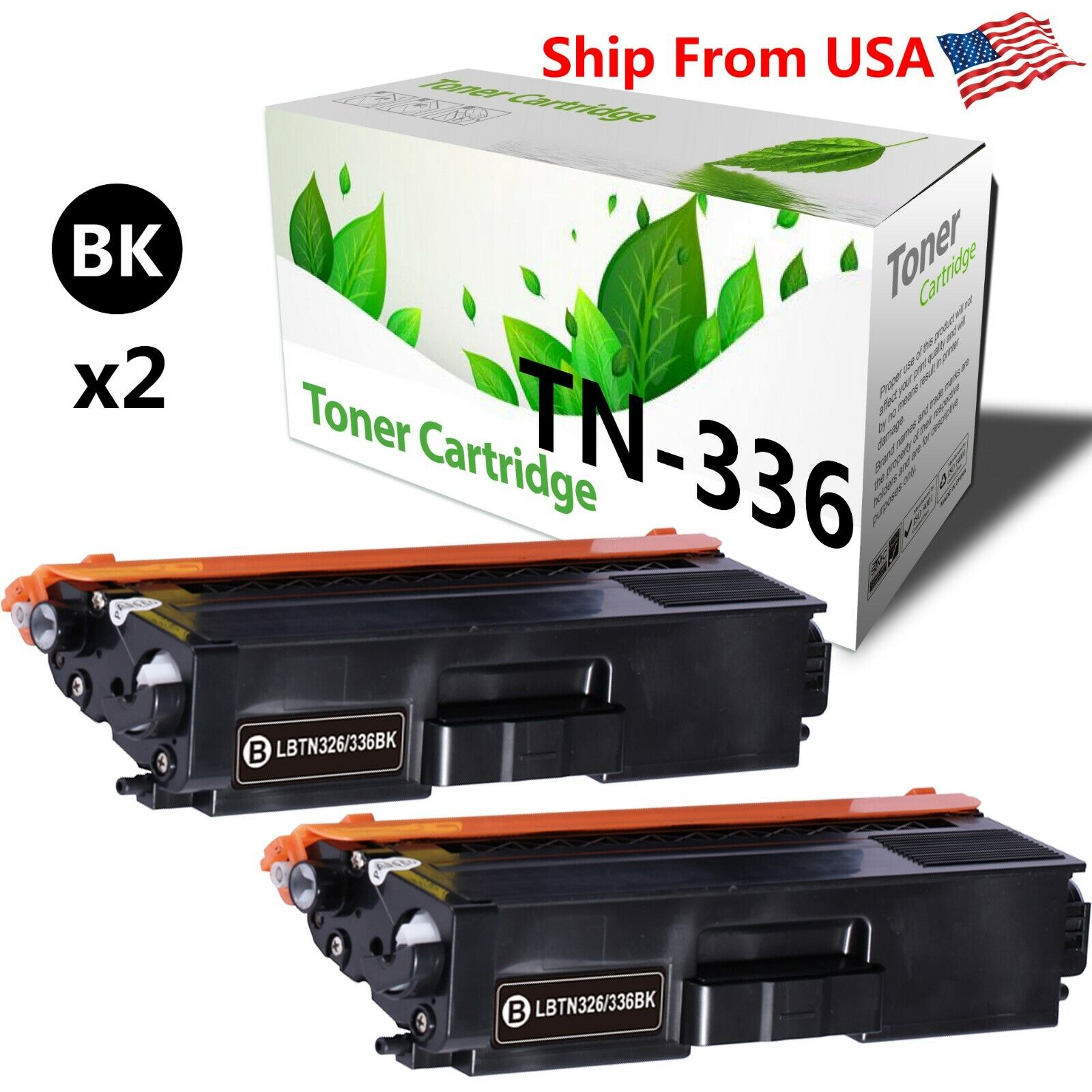 2PK TN-336 TN336 Toner Cartridge for Brother HL-8350CDWT DCP-L8450CDW