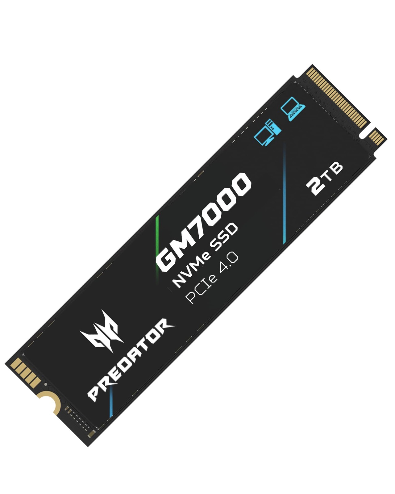 Predator M.2 SSD 2TB GM7000 with DRAM cache NVMe 1.4 2280 PCIe 2TB, Black