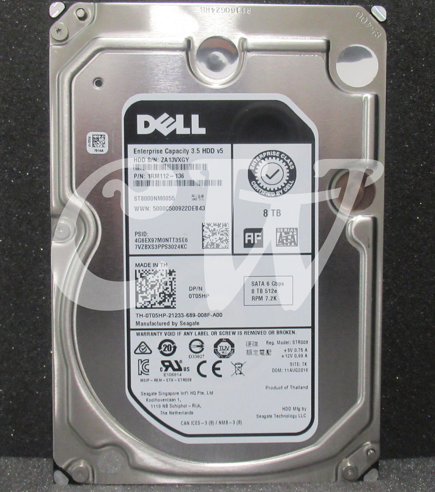T05HP 0T05HP Dell ENTERPRISE 8TB 7.2K RPM 6Gb/s  3.5