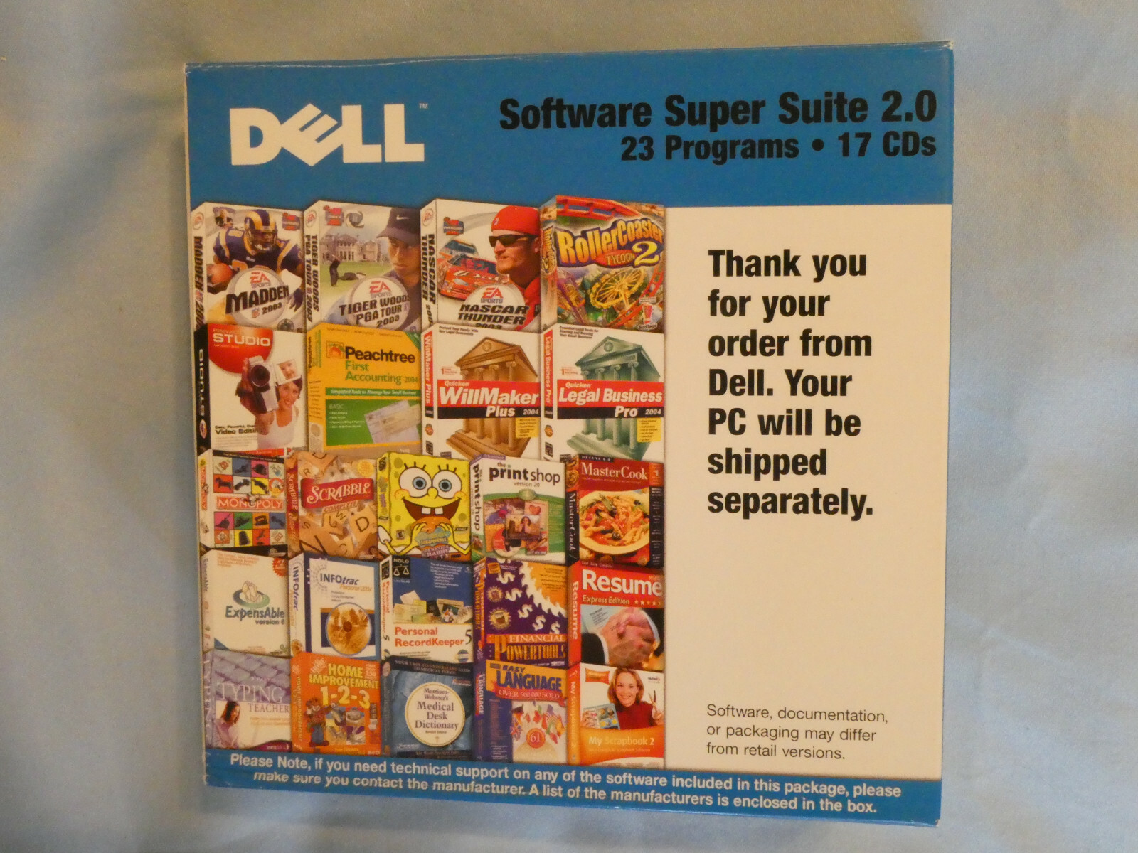 Vintage Dell Software Super Suite 2.0 discs unused, games, lifestyle, imaging