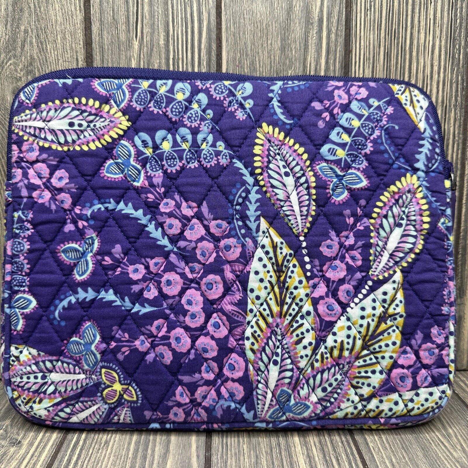 Vera Bradley Batik Leaves Purple Tablet Case iPad Chromebook Kindle Sleeve Padde