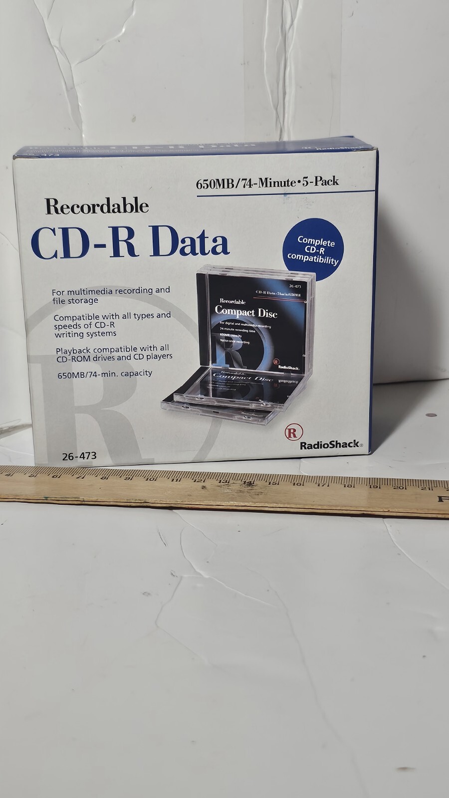 Recordable CD-R Data 5pack 650mb/74-min new sealed disks box has some wear