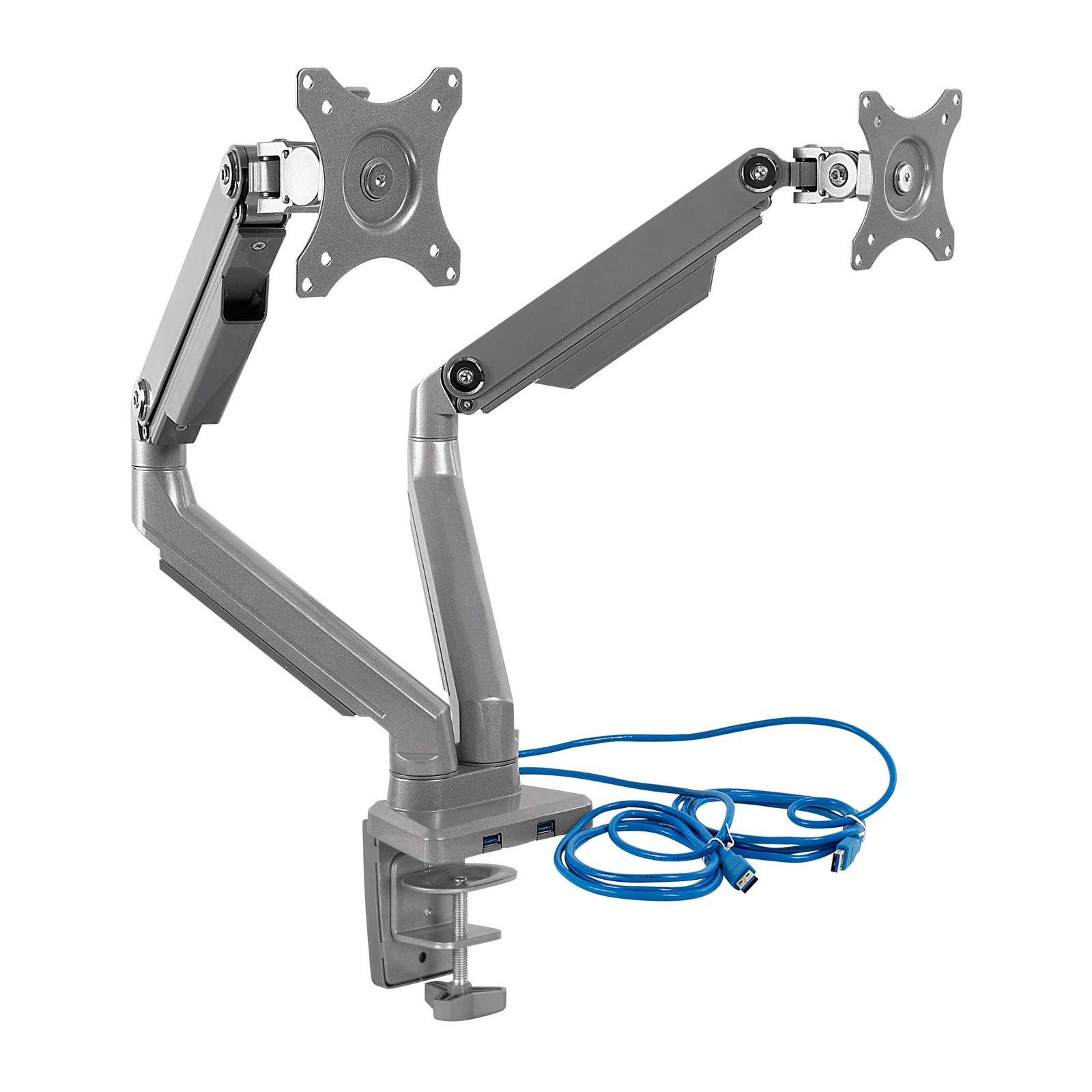 Mount-It Dual Monitor Desk Mount with USB 3.0 Ports, Full Motion  Installation