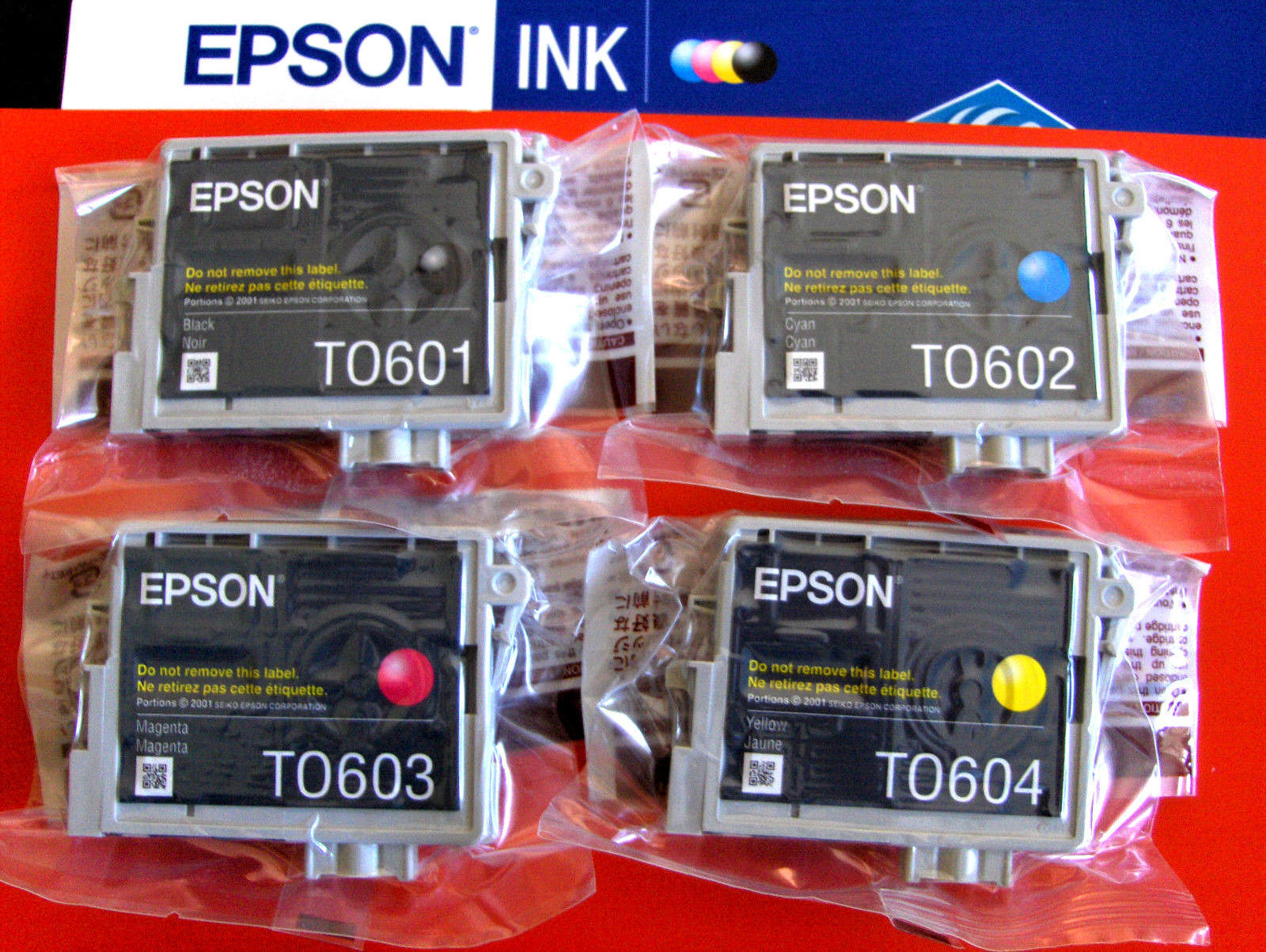 4 of Set Sealed Genuine Epson 60 Ink TO60120 T0601 TO602 TO603 TO604 TO60 No Box