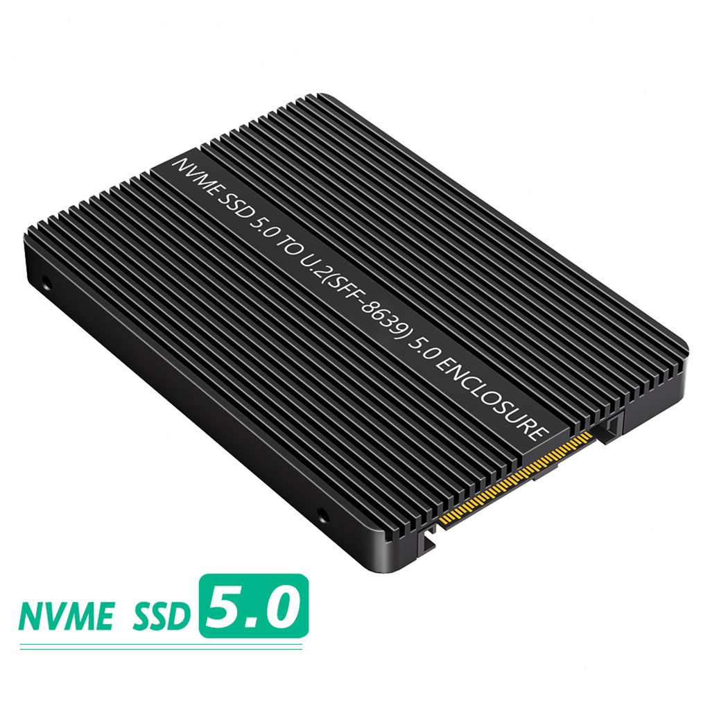 PCIe 5.0 M.2 NVMe to U.2 SFF-8639 Adapter Card, 7mm 2.5” SSD with Thermal Pad