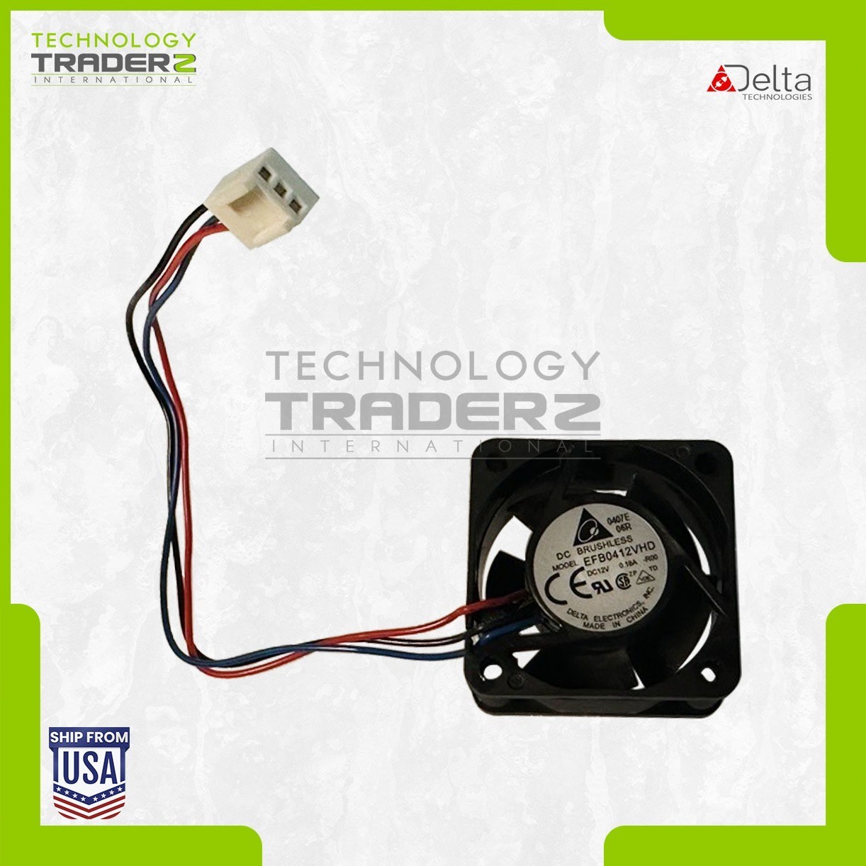 EFB0412VHD Delta Electronics 12V DC Brushless 0.18A 3-Wire Fan Module