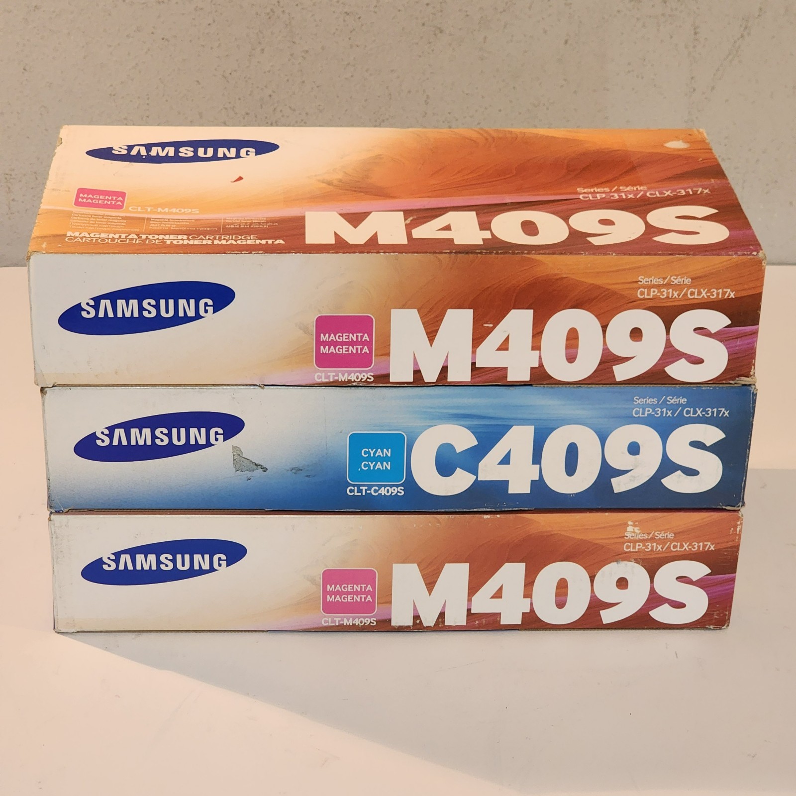 Samsung CLT-C409S CLT-M409S Lot Of 3 Genuine New Sealed Box