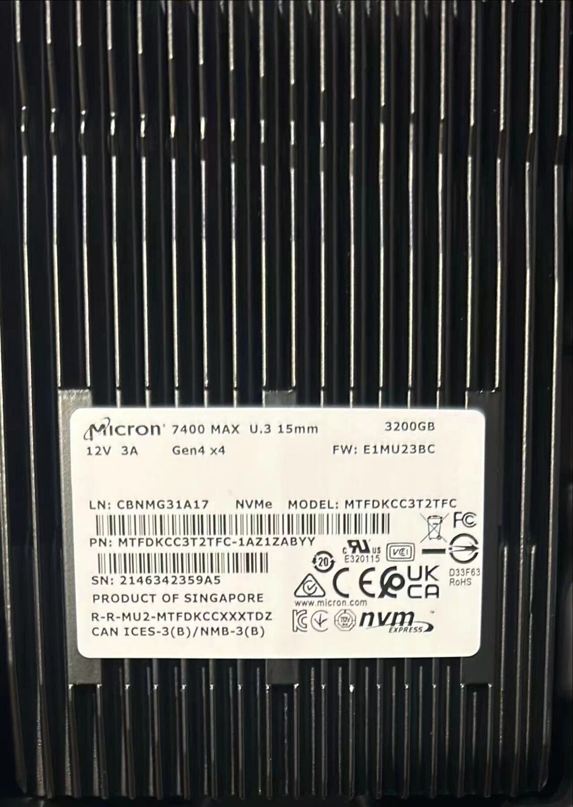 Micron 7400 MAX 3.2TB SSD 2.5\