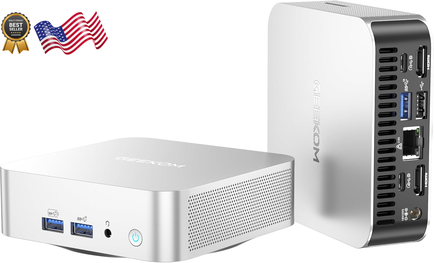 GEEKOM A6 Mini PC with AMD Ryzen 7 6800H 16GB DDR5 RAM (Upgradable Not LPDDR)