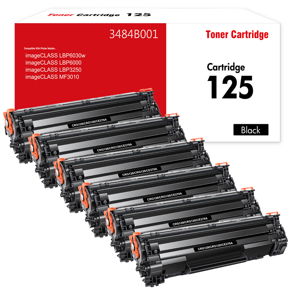 6 Pack CRG125 Toner Compatible for Canon 125 imageCLASS MF3010 LBP6000 LBP6030w