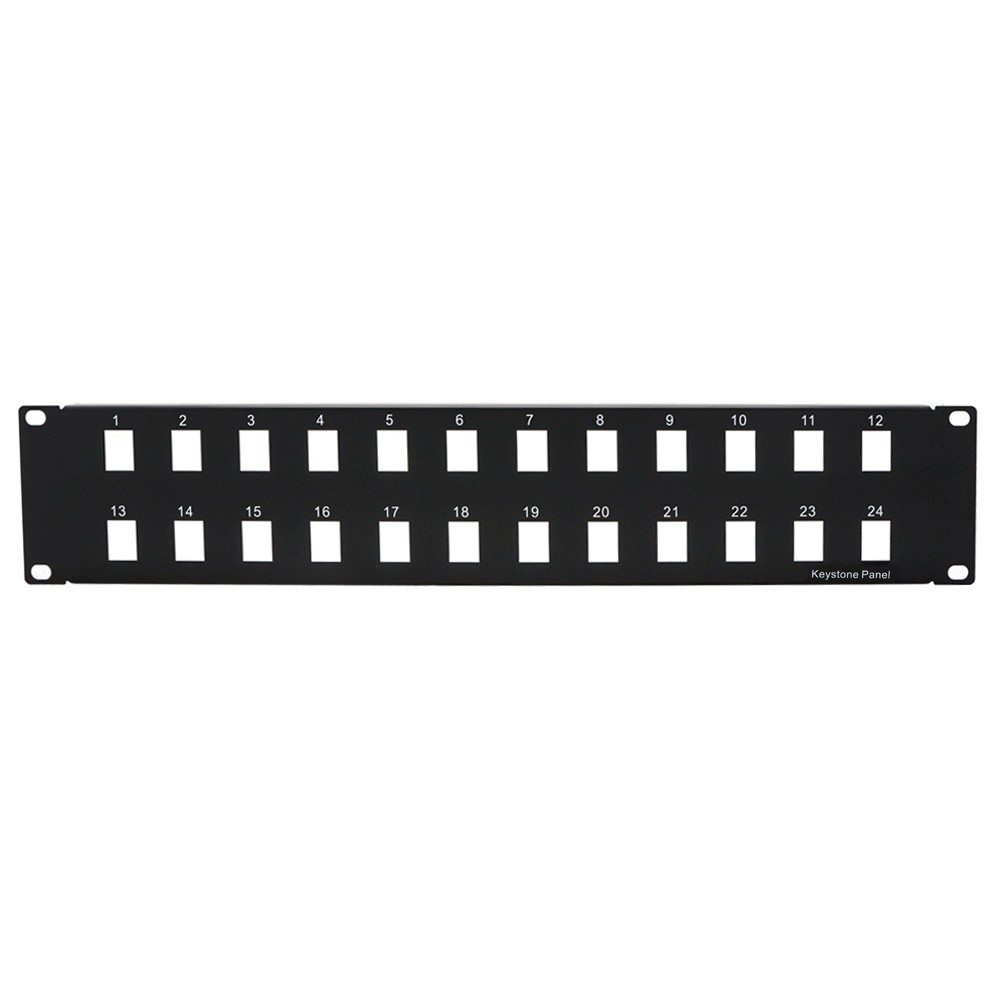 2U 19" 24 port Blank Panel for Keystone Jack