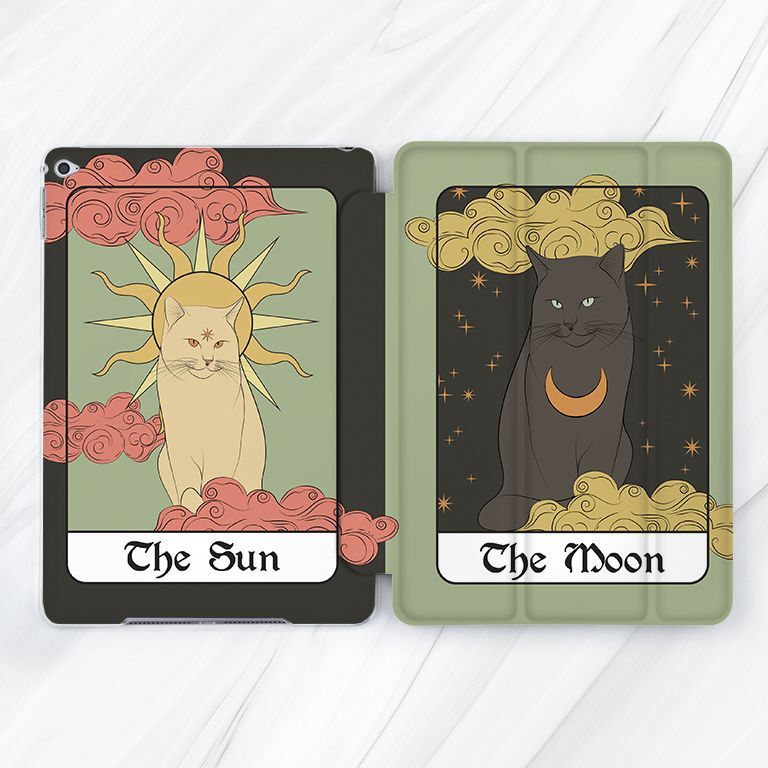 Sun Moon Tarot Card Cats Case For iPad 10.2 Air 13 11 Pro 13 Mini 7 6 10.2 10.9