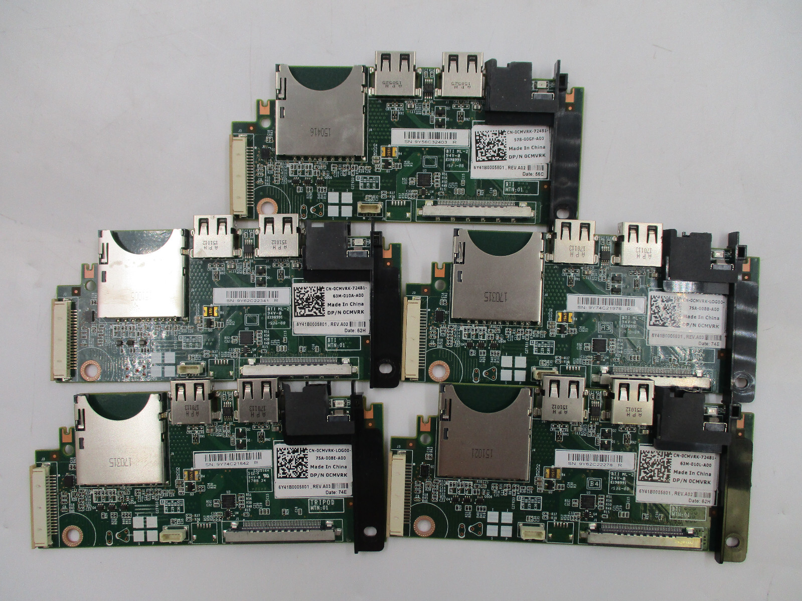 Lot of 5x Dell PowerEdge R630 Server I/O Control Panel Board P/N: 0CMVRK Tested