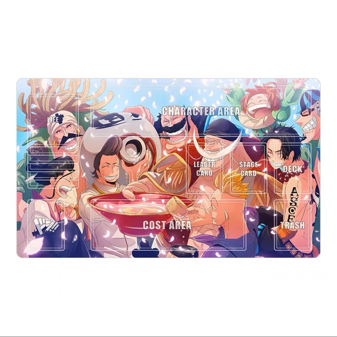 One Piece Playmat With Zones OPCG TCG Card Game Whitebeard PlayMat 2mm 60X35cm