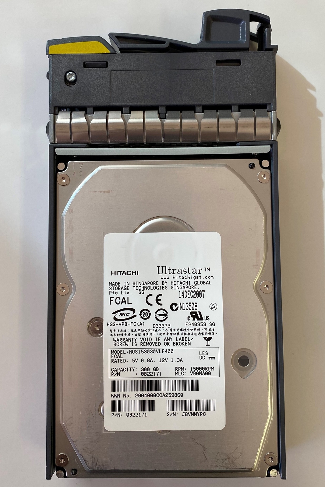 Hitachi 0B22171 300GB 15K RPM Hard Drive Model: HUS153030VLF400