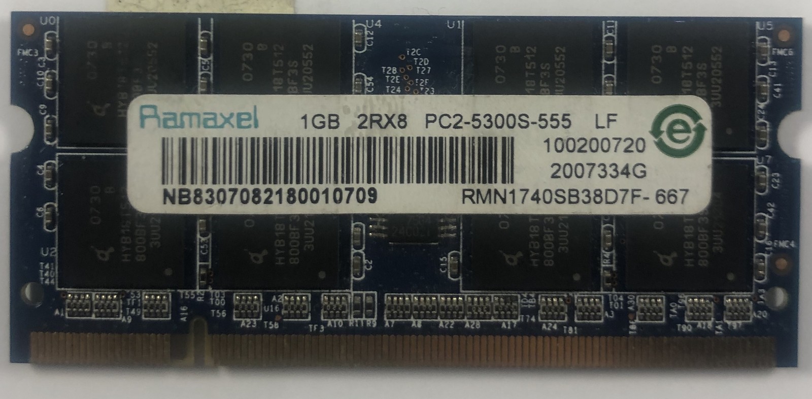 Ramaxel RMN1740SB38D7F-667 1GB DDR2 Laptop RAM Memory