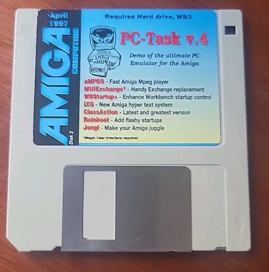 Amiga Cover Disk 2 April 1997 Pc-task V 4 Rare Item Commodore Software 