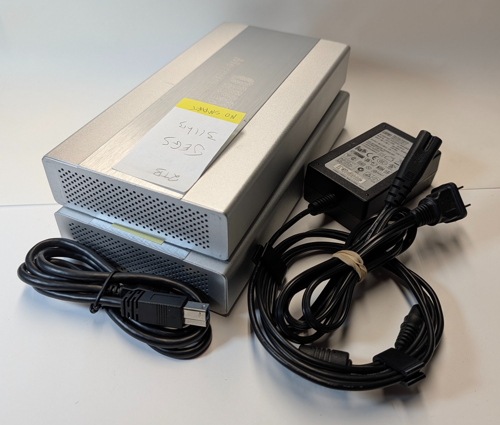 (2) Used OWC Mercury Elite Pro USB3/Firewire/eSATA 2TB External Hard Drives