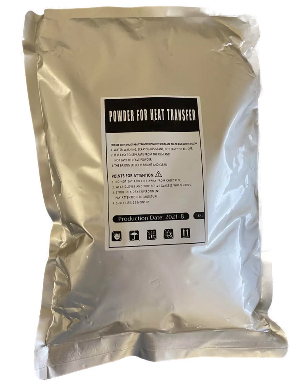 Premium Heat Transfer Film PET DTF Hot Melt Adhesive White Powder -1KG (2.2lbs)
