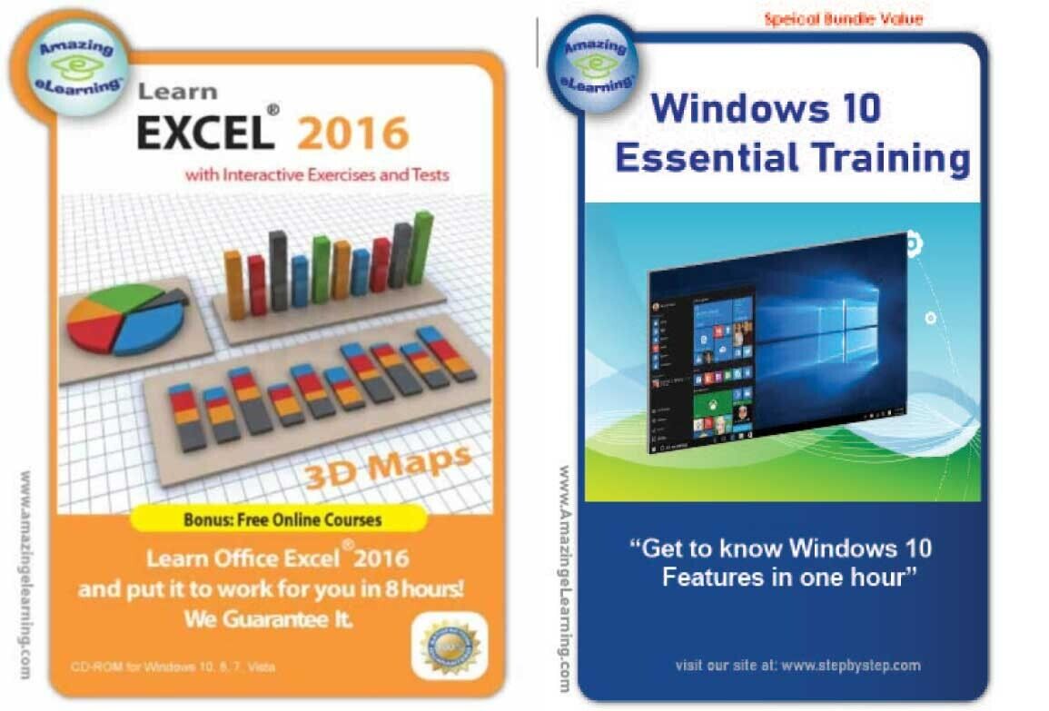 Learn Microsoft Excel 2016 Interactive & Windows 10 All-in-One Training courses