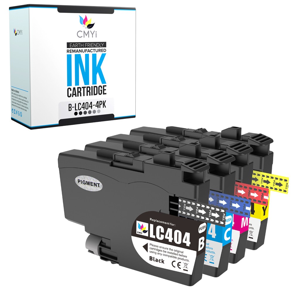 4-Pack Compatible CMYi LC404 Ink Cartridges fits Brother MFC-J1205W, J1205W XL
