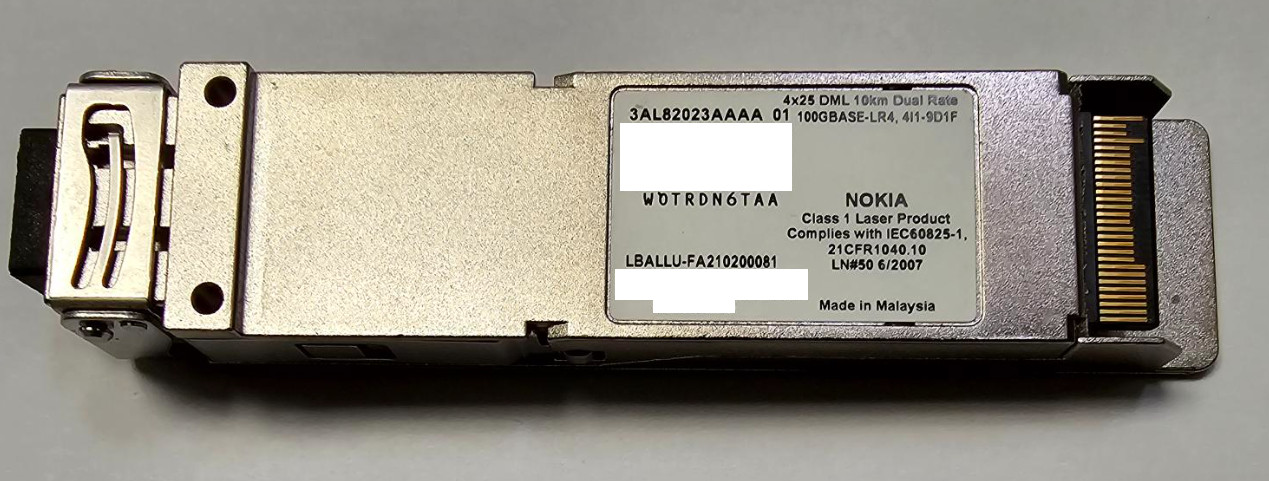 Nokia 3AL82023AAAA 01 4x25G EML 10km Dual Rate 100gbase-LR4 WOTRDN6TAA