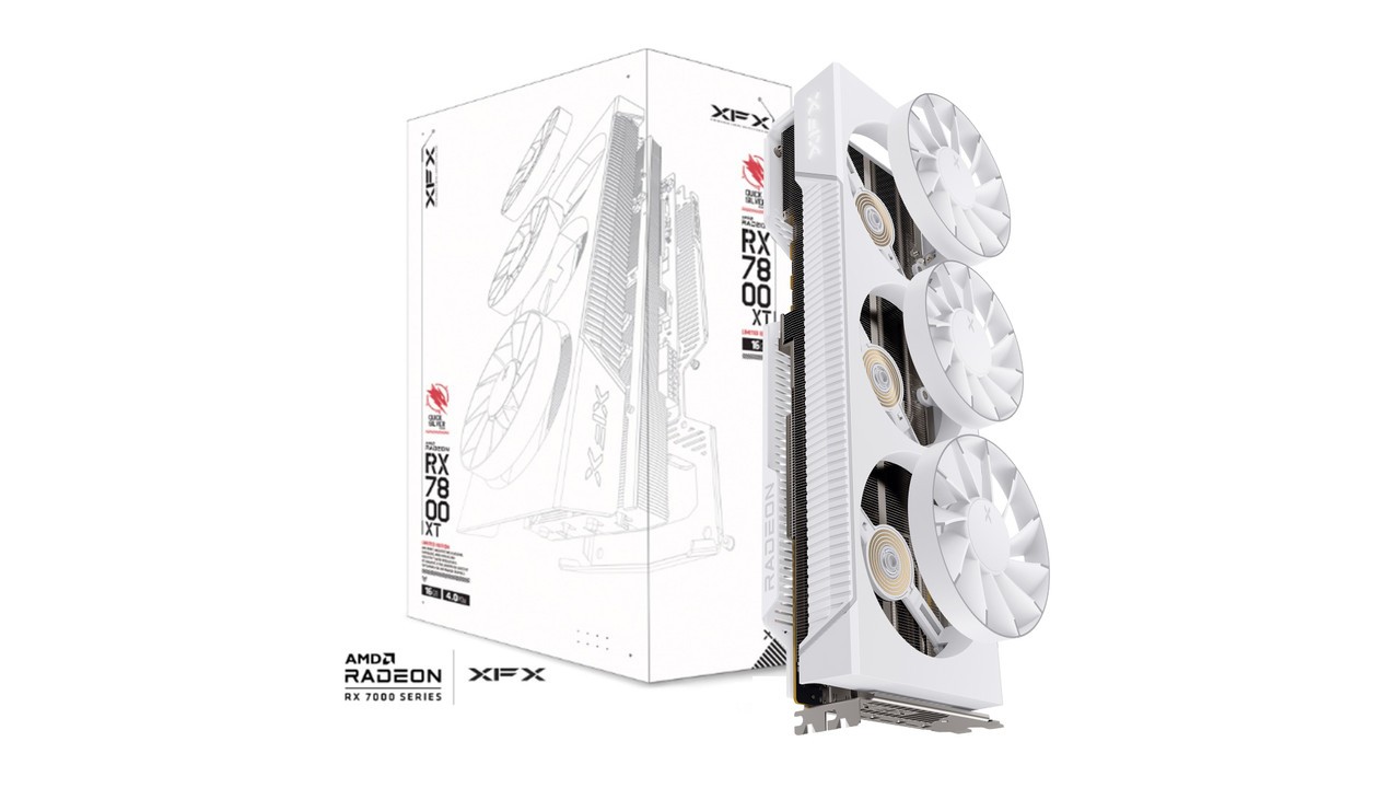 XFX Mercury AMD Radeon RX 9070XT OC White Magnetic Air Edition with RGB 16GB ...