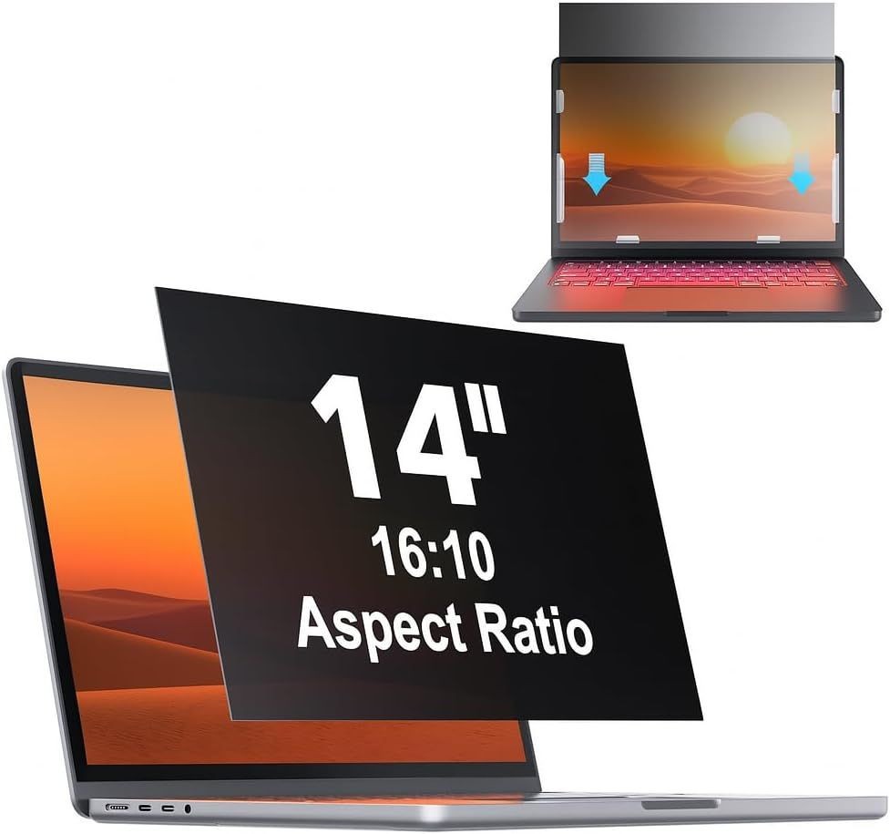 Removable Anti Glare Blue Light Privacy Screen Protector for 14 Inch Laptops 16: