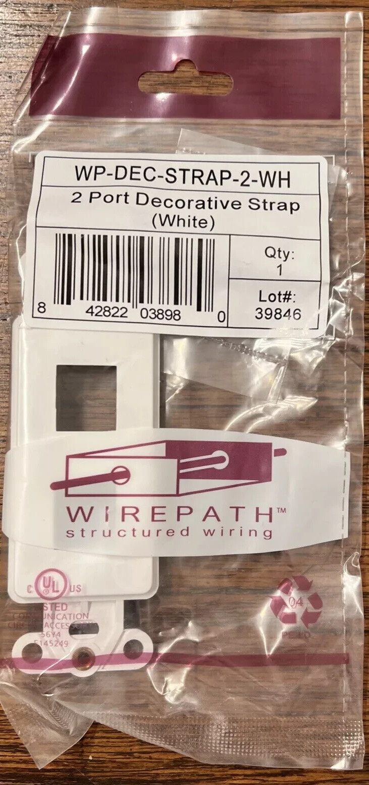 Wirepath 2 port White decorative strap : 8 pack