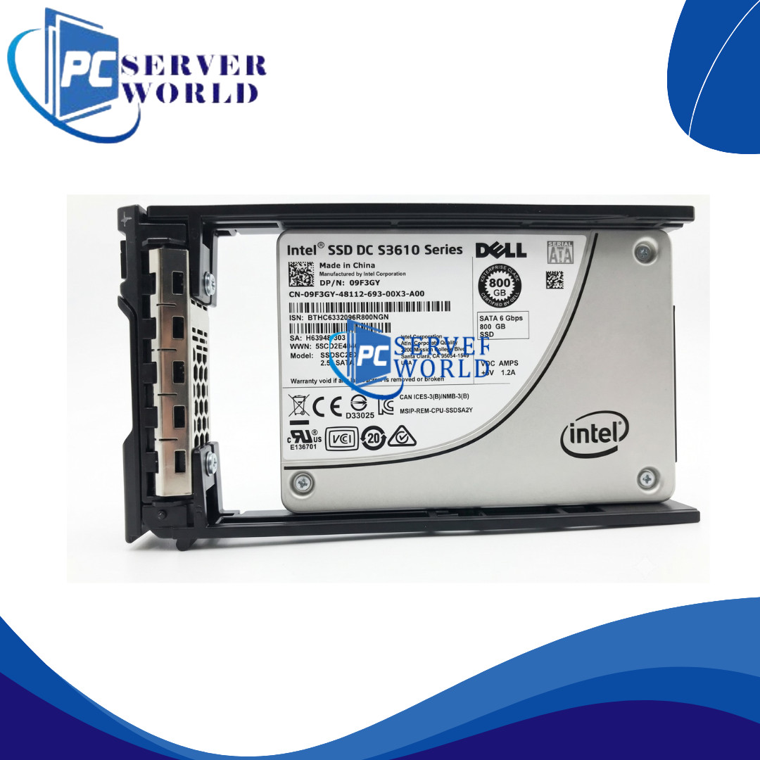 9F3GY DELL INTEL 800GB 6GBPS MU SATA 2.5" SSD DRIVE 09F3GY SSDSC2BX800G4R