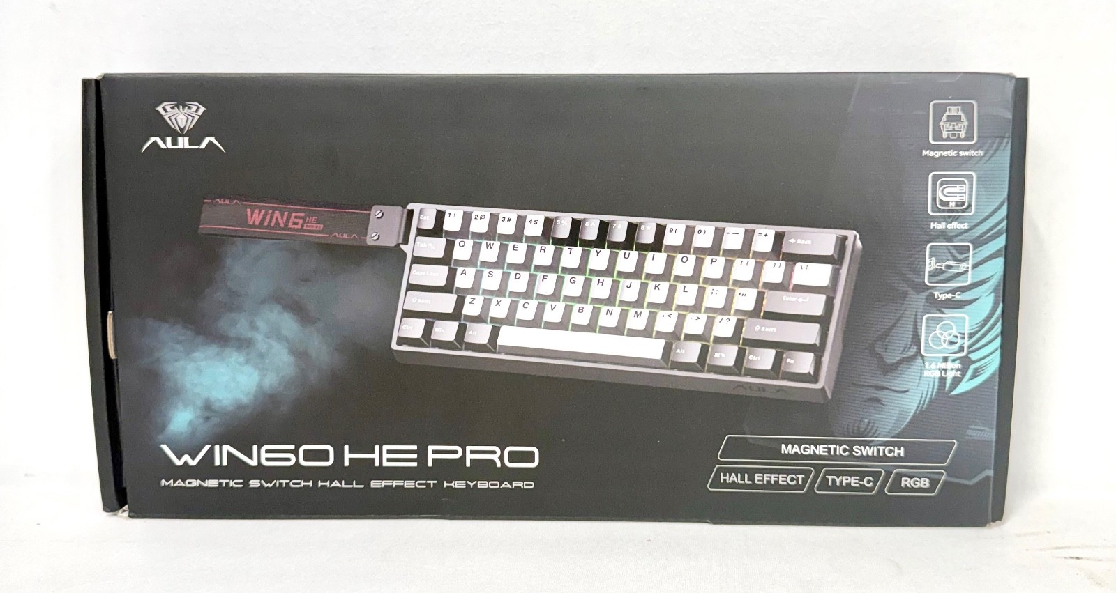 Open Box - AULA WIN60 HE PRO 60 Mechanical Gaming Keyboard Magnetic Switch Black
