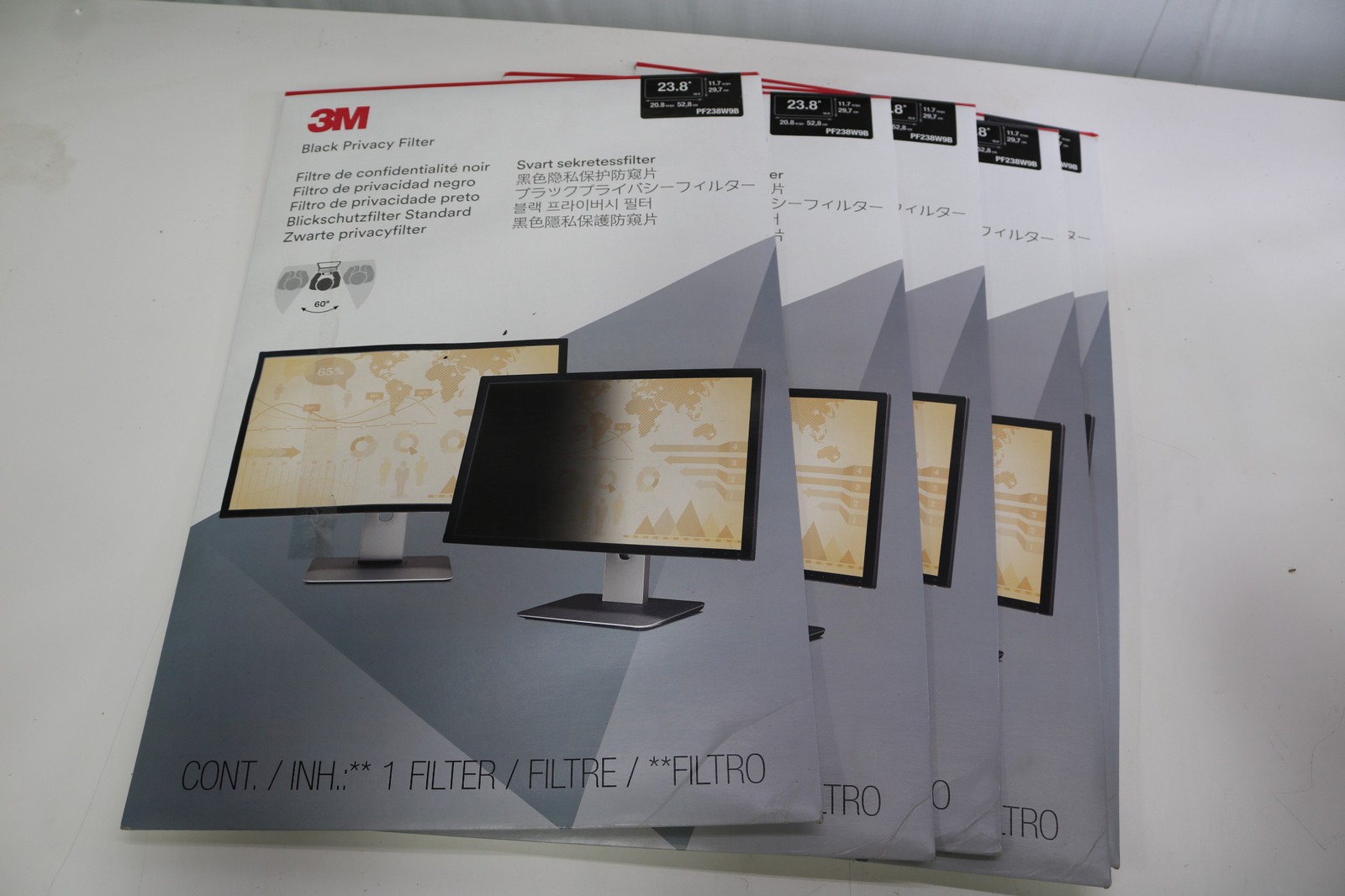 5x Lot 3M Black Privacy Filter for 24" Widescreen Monitor
