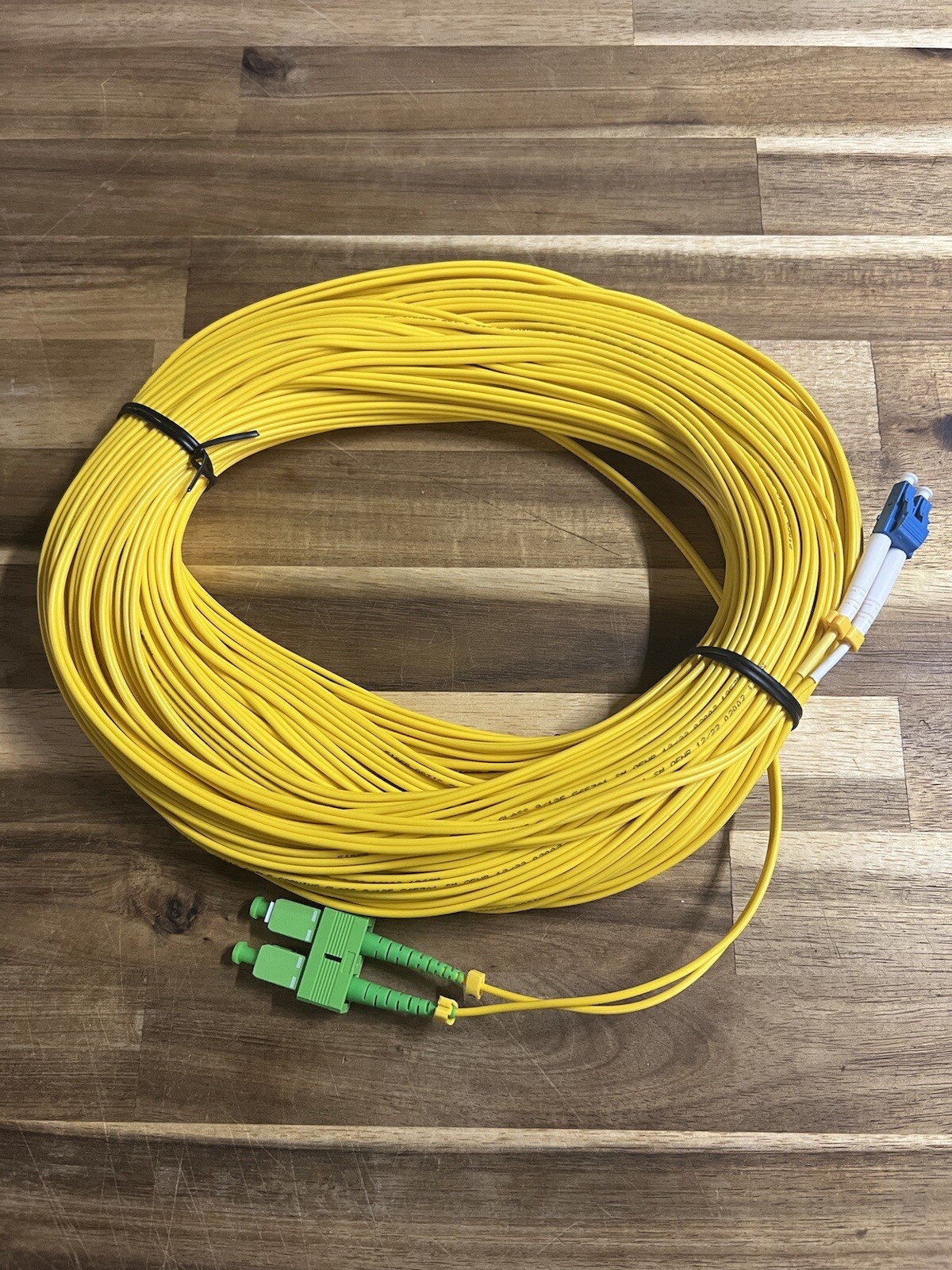 50m LC(UPC)-SC(APC) Duplex 9/125 OS2 Singlemode Fiber Cable Yellow OFNR 164ft