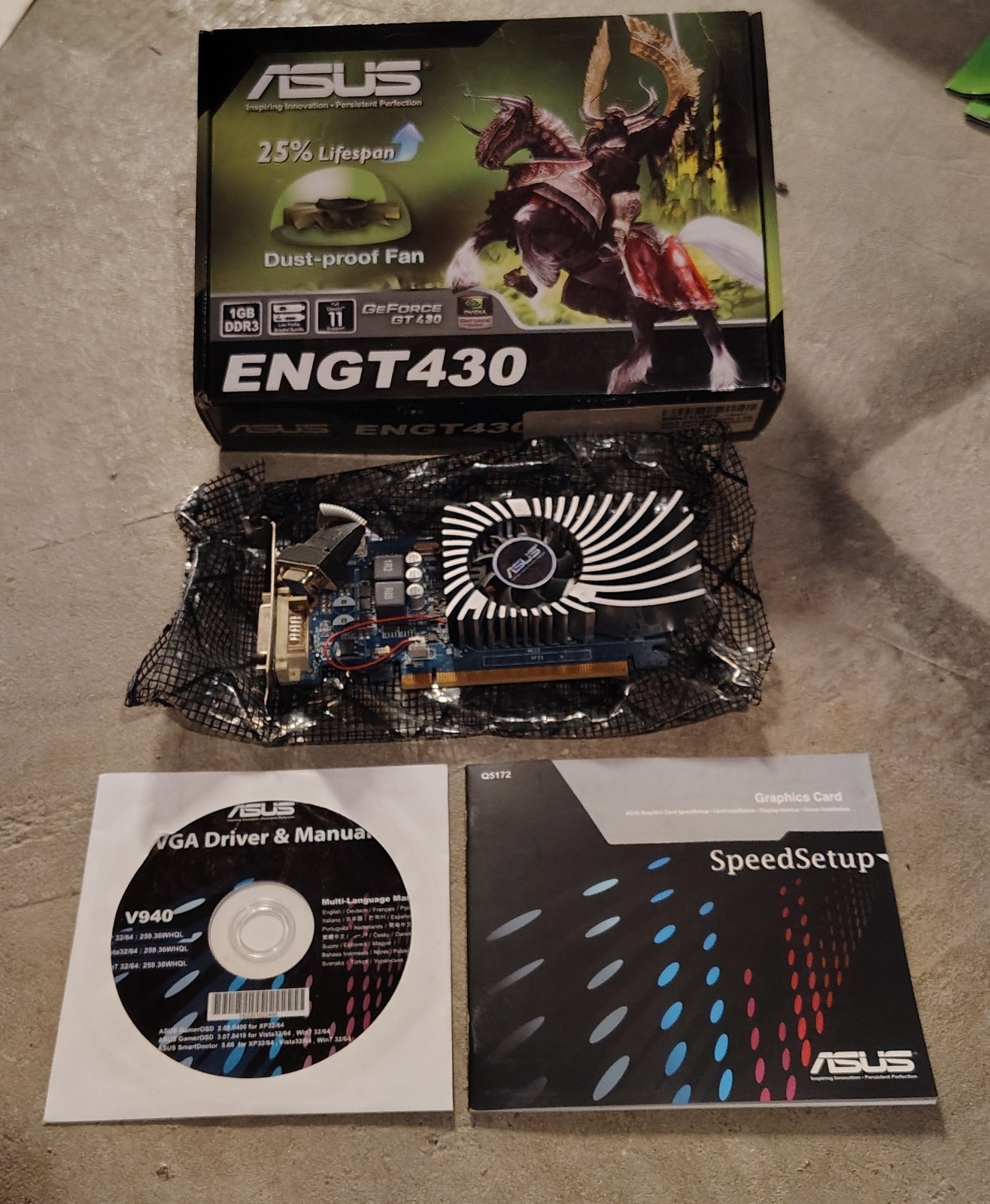 ASUS ENGT430 NVIDIA Graphics Card 1GB DDR3 w/ Original Box, Driver And Manual