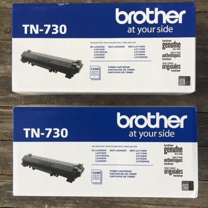 2 New Genuine Original Sealed Brother TN-730 Toner Cartridges TN730
