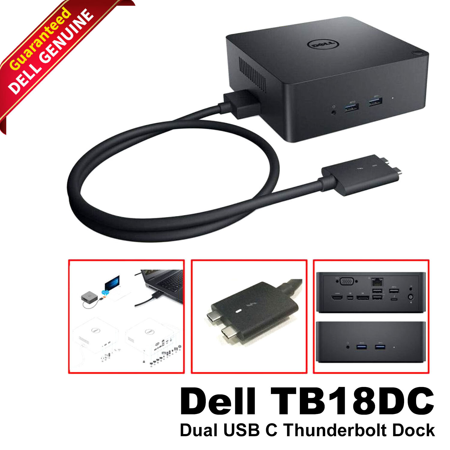 Genuine Dell Precision 7730 7530 USB-C Thunderbolt Docking Station TB18DC